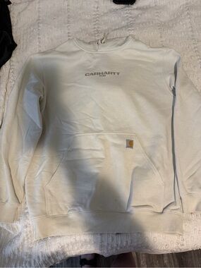 Carhartt Cream Pullover Hoodie with Black Tag